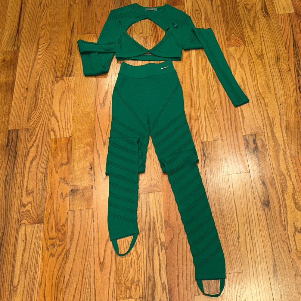 Maniere De Voir Emerald Green 3 pc Leggings Set